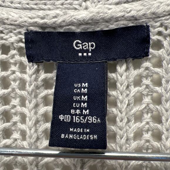 Gap Women’s 100% Cotton Open Front Sleeveless Long Cardigan Sweater Size M Gray - Picture 2 of 5